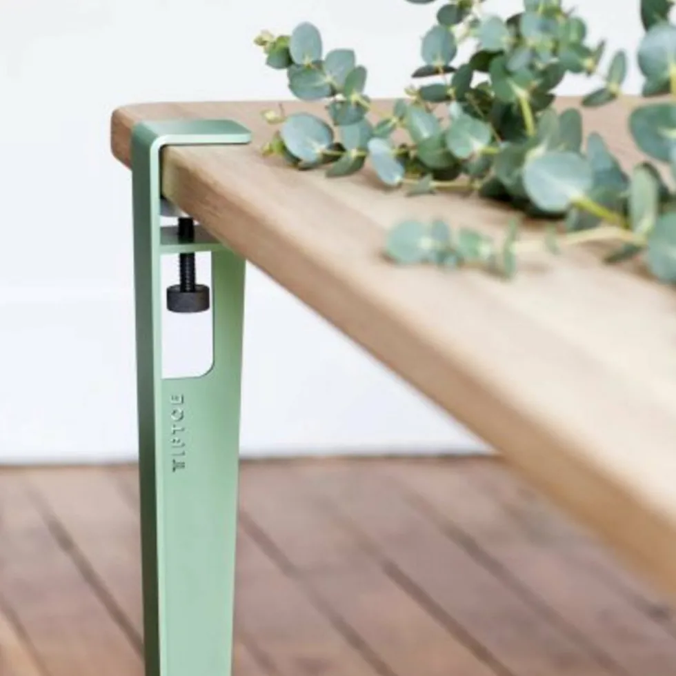 Table rectangulaire L Baltazar pieds gris eucalyptus 75 cm - TIPTOE