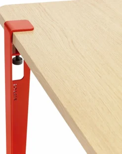 Table rectangulaire L Baltazar pieds rouge tomette 75 cm - TIPTOE