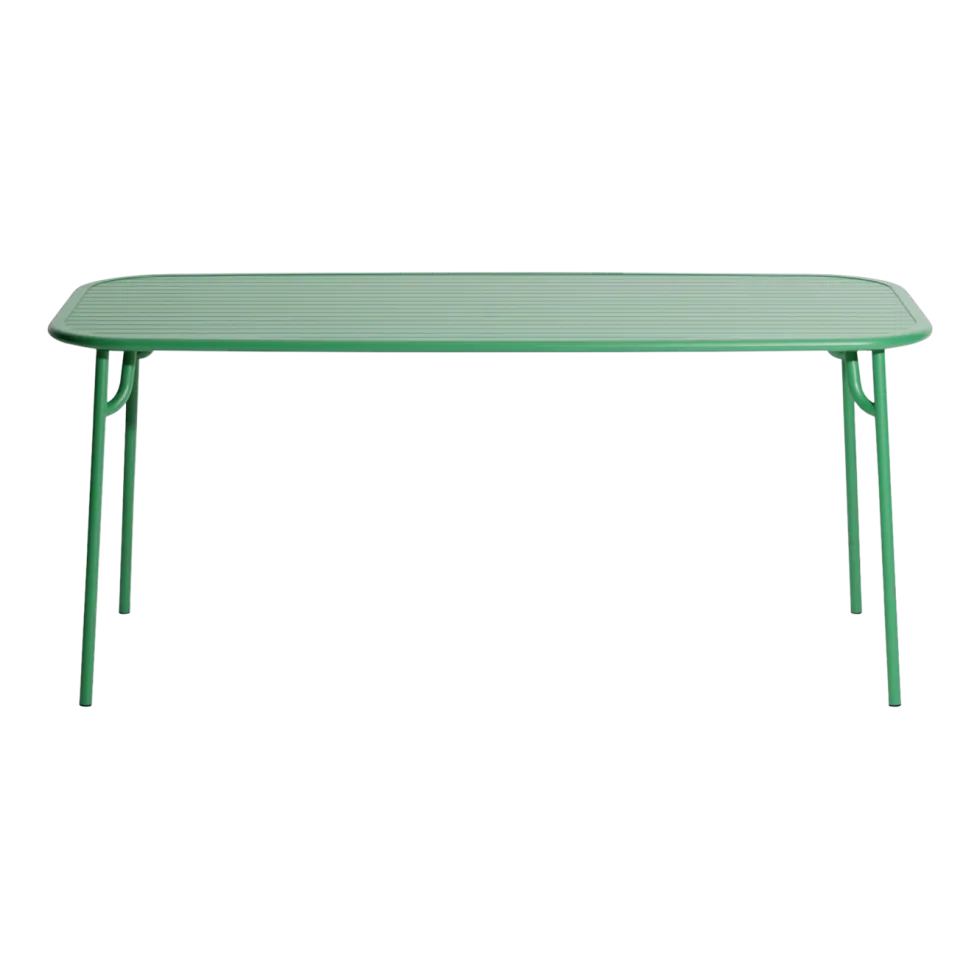 Table repas d'extérieure rectangle à lattes en aluminium vert menthe 180cm Week end - Petite friture