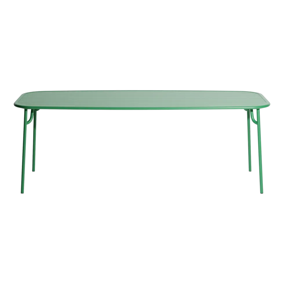 Table repas d'extérieure rectangle à lattes en aluminium vert menthe 220cm Week end - Petite friture