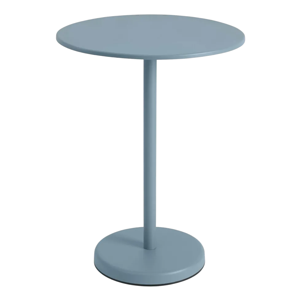 Table ronde d'extérieur en acier bleu ciel 70 x 95 cm Linear - Muuto