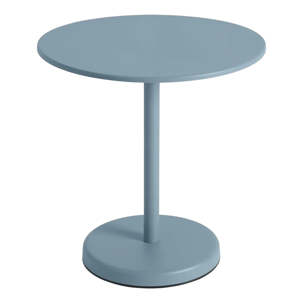 Table ronde d'extérieur en acier bleu ciel 70 x 73 cm Linear - Muuto