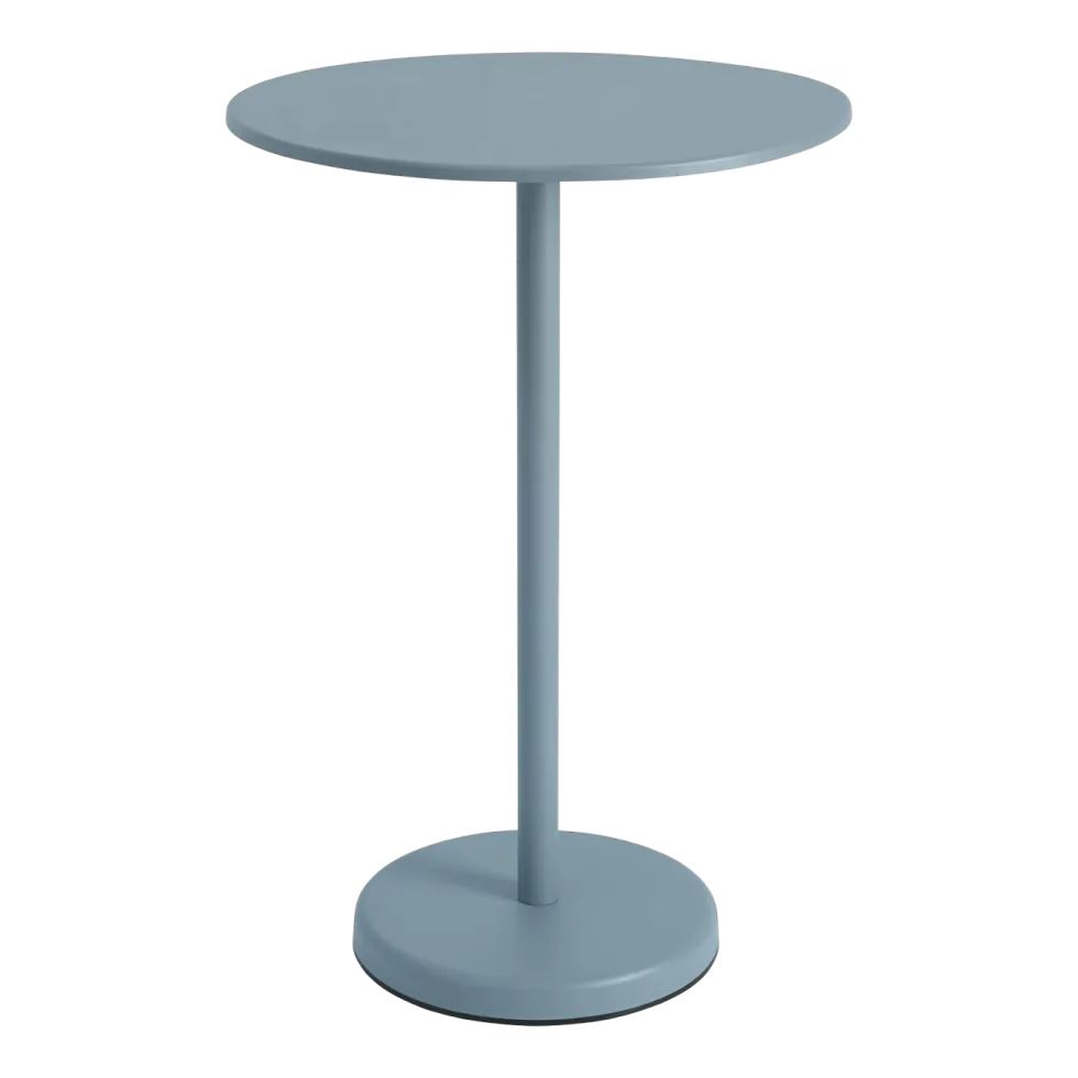 Table ronde d'extérieur en acier bleu ciel 70 x 105 cm Linear - Muuto