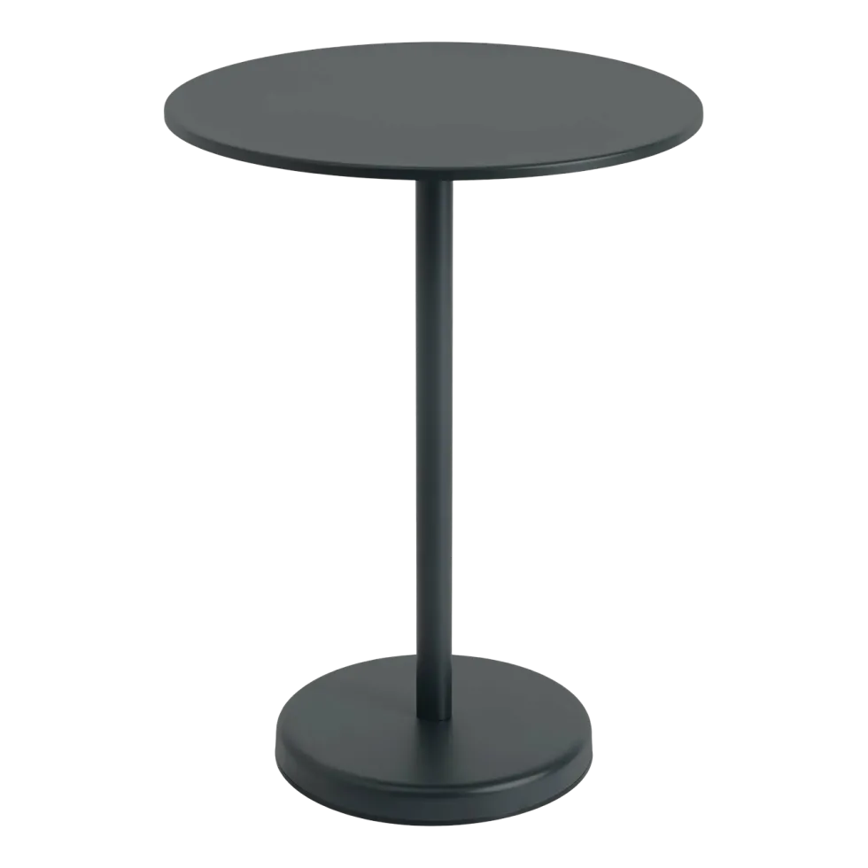 Table ronde d'extérieur en acier noir 70 x 95 cm Linear - Muuto
