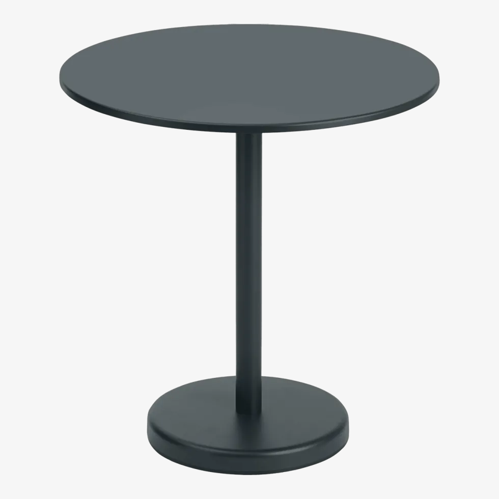 Table ronde d'extérieur en acier noir 70 x 73 cm Linear - Muuto