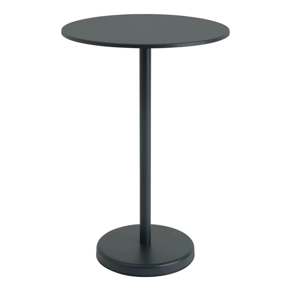 Table ronde d'extérieur en acier noir 70 x 105 cm Linear - Muuto