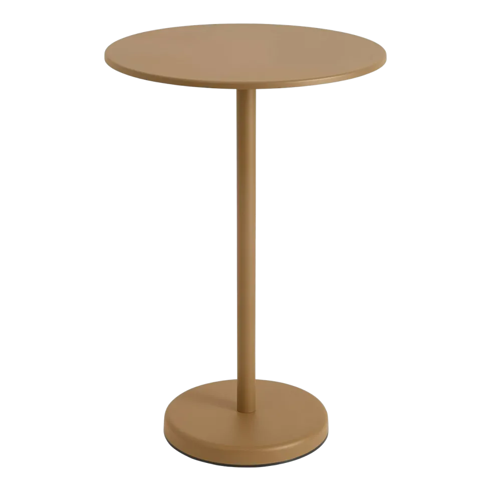 Table ronde d'extérieur en acier orange 70 x 105 cm Linear - Muuto