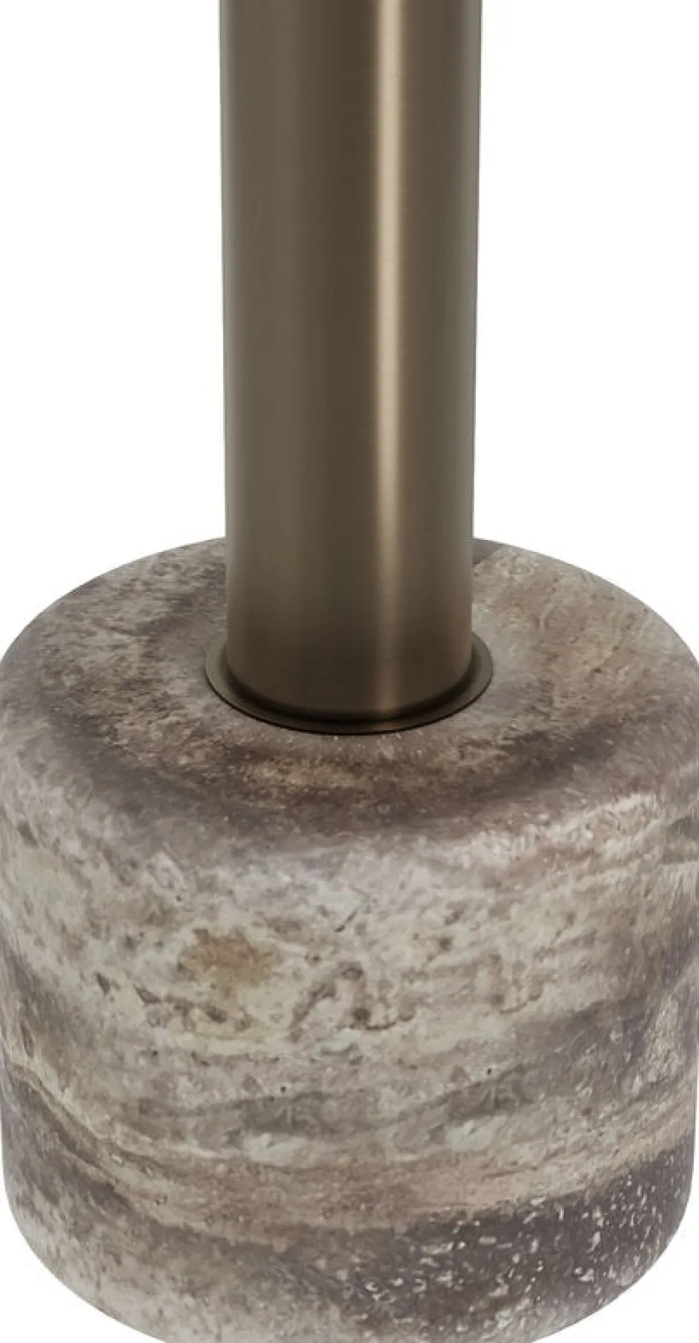 Table ronde en acier inoxydable et marbre gris 70x76cm Cooper - Versmissen
