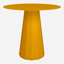 Table ronde en acier mat safran 80 cm Ankara - Matière Grise