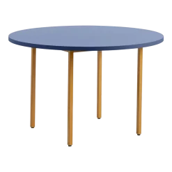 Table ronde en acier thermolaqué ocre et bleu 120cm Two-colour - Hay