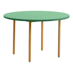 Table ronde en acier thermolaqué ocre et vert 120cm Two-colour - Hay