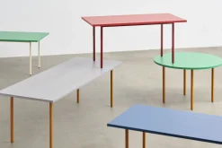 Table ronde en acier thermolaqué ocre et vert 120cm Two-colour - Hay