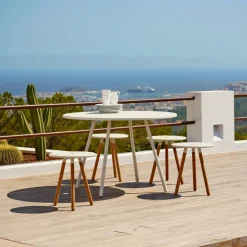 Table ronde en aluminum blanc Area - Cane-Line