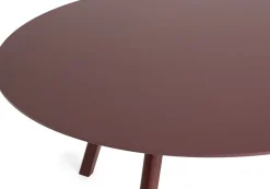 Table ronde en bois de chêne laqué et linoléum bordeaux 140x74cm CPH 25 2.0 - Hay