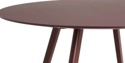 Table ronde en bois de chêne laqué et linoléum bordeaux 140x74cm CPH 25 2.0 - Hay