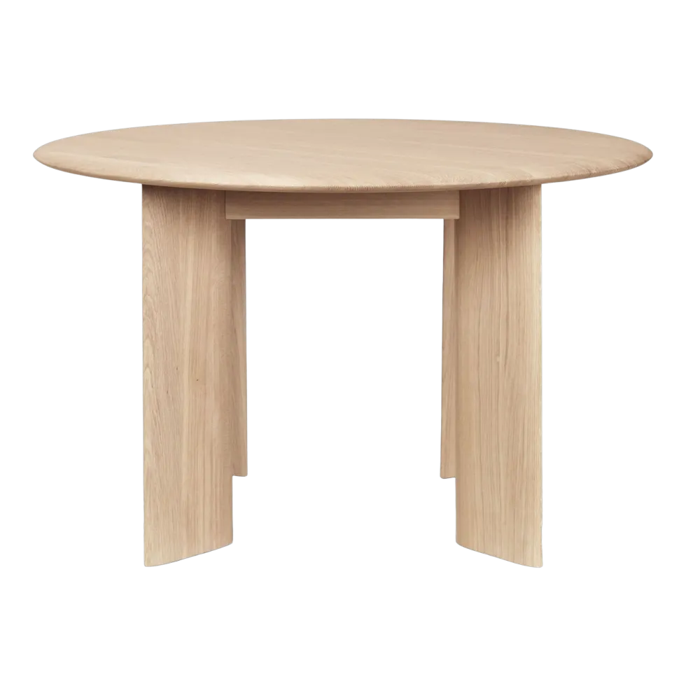 Table ronde en chêne huilé blanchi 117 cm Bevel - Ferm Living