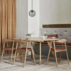 Table ronde en chêne massif huilé 123,5 cm New Mood - Bolia