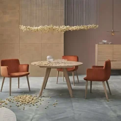 Table ronde en chêne massif huilé 123,5 cm New Mood - Bolia