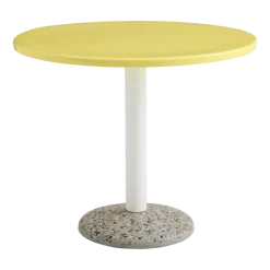 Table ronde en céramique jaune vif 90x74cm - Hay