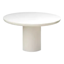 Table ronde enduit à la chaux blanc 150cm Piastro - Pomax