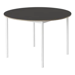 Table ronde noire piétement blanc 110 cm Base - Muuto