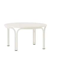 Tables basse ronde de jardin en acier ivoire 70x37cm Thorvald SC108 - &tradition