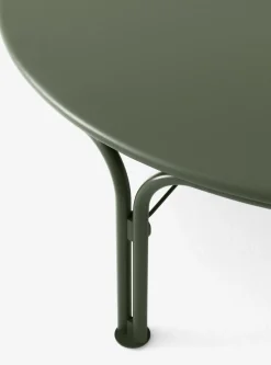 Tables basse ronde de jardin en acier vert bronze 115x37cm Thorvald SC109 - &tradition