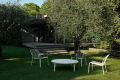 Tables basse ronde de jardin en acier vert bronze 115x37cm Thorvald SC109 - &tradition