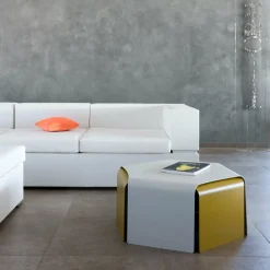 2 Tables basses en acier blanc et sable Ponant - Matière Grise