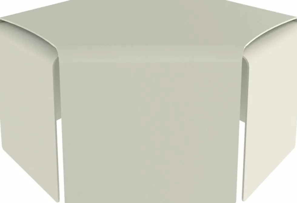 2 Tables basses en acier blanc et sable Ponant - Matière Grise