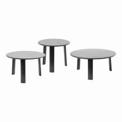 3 tables basses en chêne noir Alle - Hem