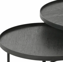 2 tables basses en métal à plateau rond 93 cm - Ethnicraft Accessories