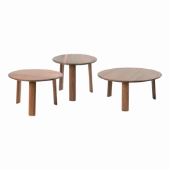 3 tables basses en noyer Alle - Hem