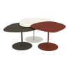 3 Tables basses gigognes terracotta, craie et bronze Galet - Matière Grise