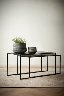 2 tables basses noires Eszential - Pomax