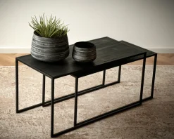 2 tables basses noires Eszential - Pomax
