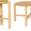 2 Tables basses rondes en bois de chêne naturel Four - Hübsch