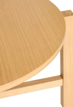 2 Tables basses rondes en bois de chêne naturel Four - Hübsch