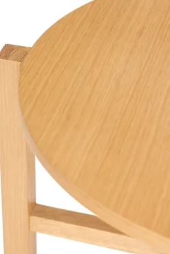 2 Tables basses rondes en bois de chêne naturel Four - Hübsch