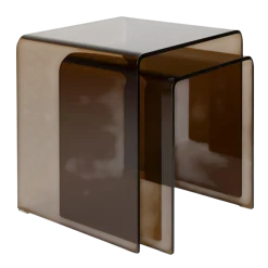 Tables d'appoints en verre fumé 40x45cm Vetro - Dutchbone