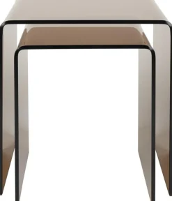 Tables d'appoints en verre fumé 40x45cm Vetro - Dutchbone