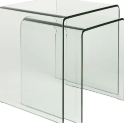 Tables d'appoints en verre transparent 40x45cm Vetro - Dutchbone