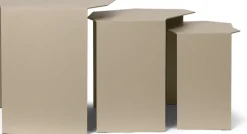 3 tables gigognes en acier cachemire Shard - Ferm living