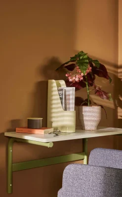 Tablette bureau en bois vert, gris 80x40xh39cm Koi - Hübsch
