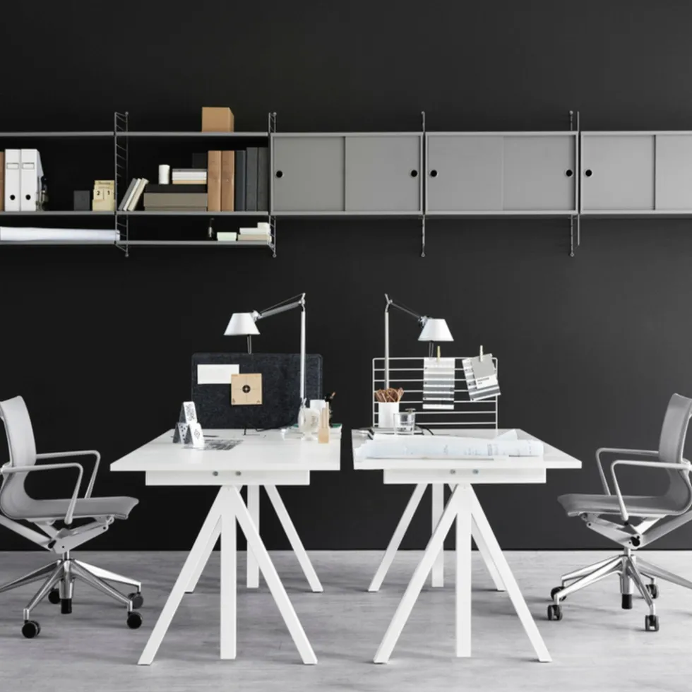 Tablette de bureau en stratifié blanc 120x78cm Works - String furniture