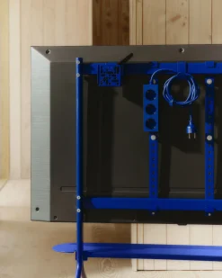 Tablette pour support tv en métal bleu marine 99x18cm Pipe - Pedestal