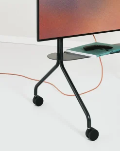 Tablette pour support tv en métal noir 99x18cm Pipe - Pedestal