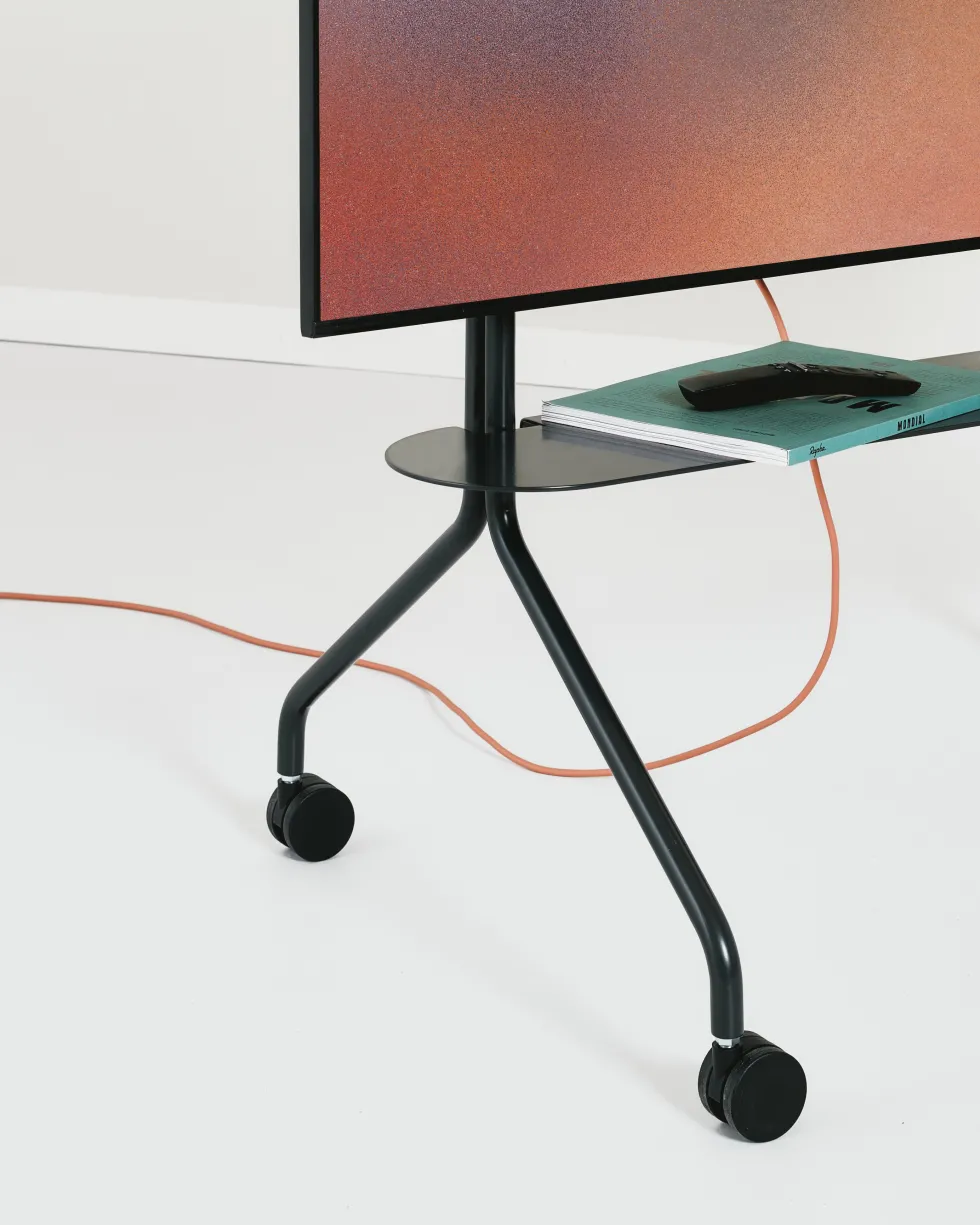 Tablette pour support tv en métal noir 99x18cm Pipe - Pedestal