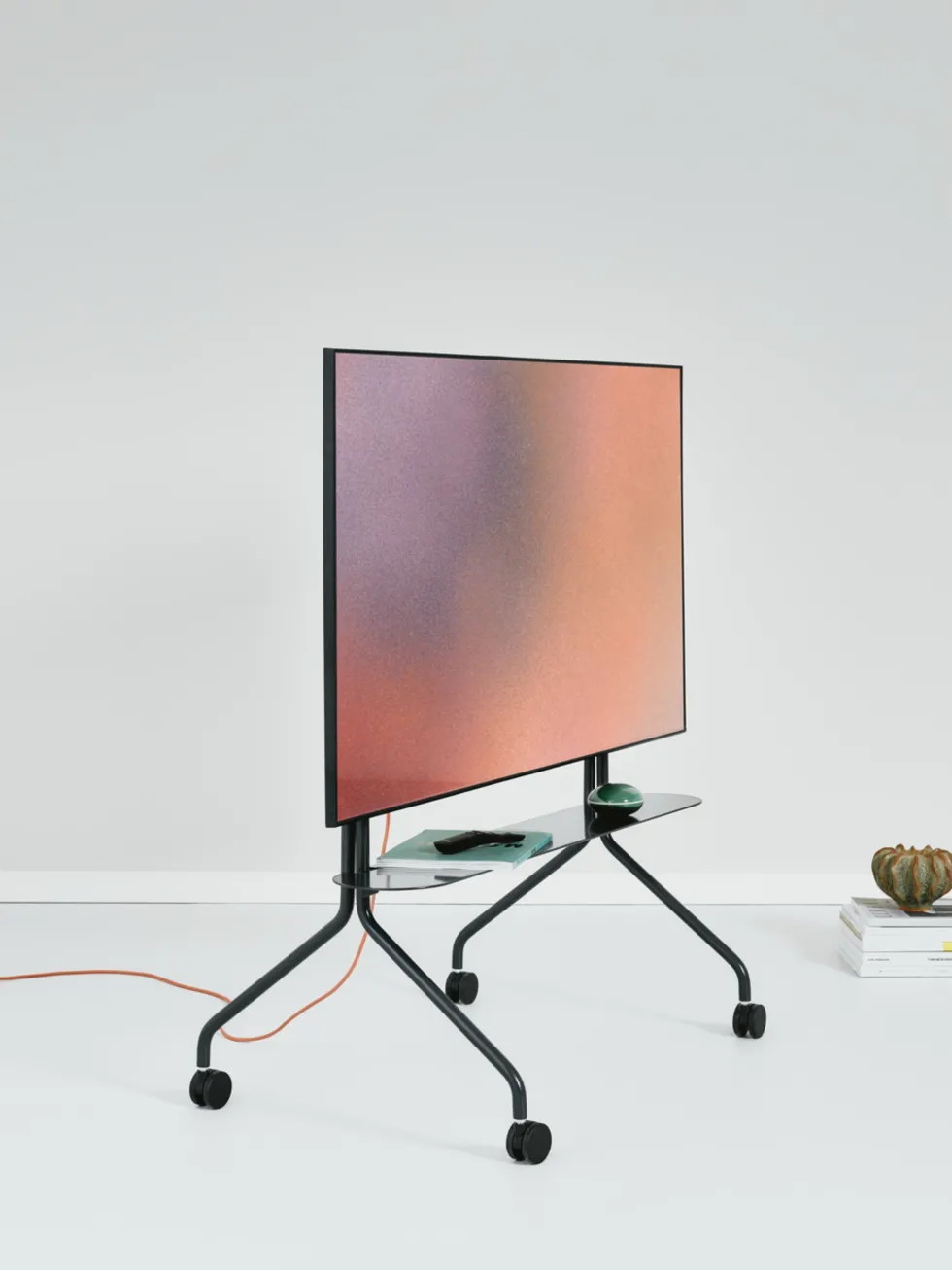 Tablette pour support tv en métal noir 99x18cm Pipe - Pedestal