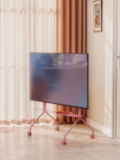 Tablette pour support tv en métal rose 99x18cm Pipe - Pedestal